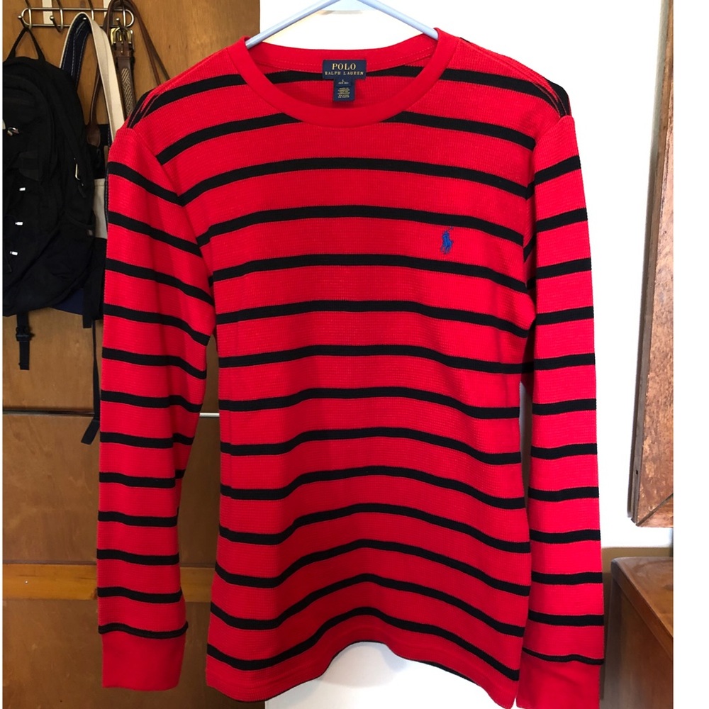 Polo Ralph Lauren waffle Knit striped long sleeve